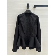 LOUIS VUITTON BLACK Poplin Peplum Blouse 2025