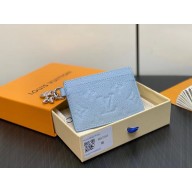LV Charms Card Holder in Monogram Empreinte leather M83585 Olympe Blue 2024