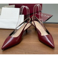 Gucci heel 4.5cm Signoria slingback pump calfskin burgundy 782832 1031-2024
