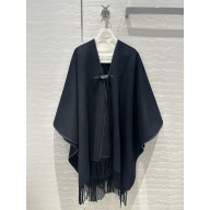 hermes rocabar cashmere poncho black 2024 
