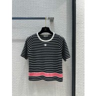 chanel black, White & Pink cotton top P76857 2024