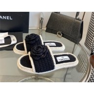 Chanel Crochet MULES Black & Ivory G39059 2023