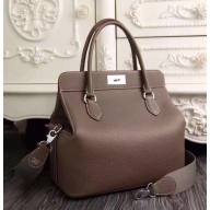 Hermes Original Togo Leather Toolbox Tote Bag Etoupe