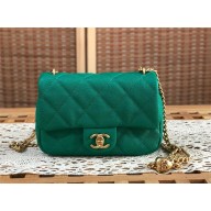 Chanel Mini Flap Bag Calfskin GREEN/Gold AS3828 2023