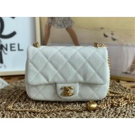 Chanel Mini Flap Bag Calfskin WHITE/Gold AS3828 2023