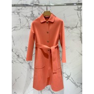 hermes cashmere long coat orange 2023 