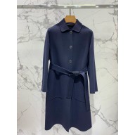 hermes cashmere long coat black 2023 