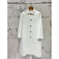 hermes cashmere long coat white 2023 