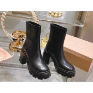 Miu Miu black Leather booties 5U790D 2023