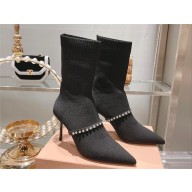 Miu Miu black Technical knit booties 5T815D 2023