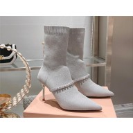 Miu Miu gray Technical knit booties 5T815D 2023