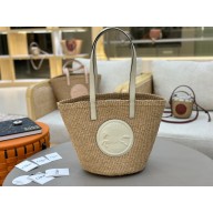 Chloe Large Horse Medal Basket in natural fibers white 2025