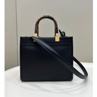 Fendi Sunshine Small black leather shopper 2024