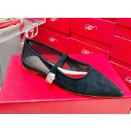 Roger Vivier Babies Ballerinas in Suede black 2023