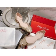 Roger Vivier Trompette Dorsay Metal Buckle Ballerinas in Patent Leather gray 2023