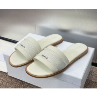 Dior Dway Slide white Calfskin and Embroidered Cotton 2025