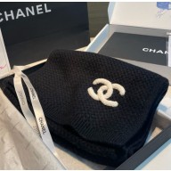 Chanel cashmere knit scarves with cc logo black 32*170cm 2024 