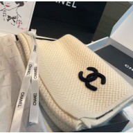 Chanel cashmere knit scarves with cc logo white 32*170cm 2024 