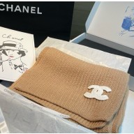 Chanel cashmere knit scarves with cc logo beige 30*180cm 2024 