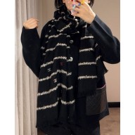Chanel cashmere scarves 75*210cm black 2024