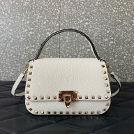 Valentino Garavani Small Rockstud Top Handle Bag white 2024