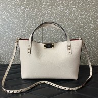 VALENTINO SMALL ROCKSTUD GRAINY CALFSKIN BAG WITH CONTRASTING LINING white 2024