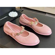 Chanel PINK LAMBSKIN Mary Janes G45778 2024