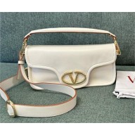 VALENTINO VLOGO 1960 NAPPA LEATHER SHOULDER BAG WHITE 2024