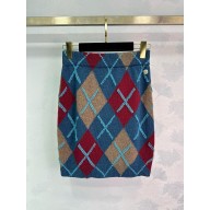 CHANEL Dark Blue, Brown, Camel & Turquoise skirt P77445 2024