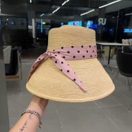 miu miu logo printed Raffia hat pink 2024