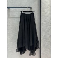 LOUIS VUITTON Fluid Silk Tiered Skirt 1AFOZM 2024