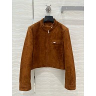 MIU MIU olive green Suede jacket 2025