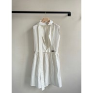 MIU MIU WHITE Slubbed poplin dress 2025