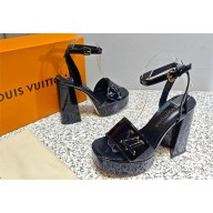 Louis Vuitton PLATFORM 12 cm heel 9.5 cm Shake Platform Sandal black 2023