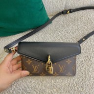 louis vuitton monogram canvas PADLOCK ON STRAP bag black m80559