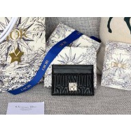 Dior Miss Dior Freesia Card Holder Black Lambskin with Quilted Miss Dior Allover Motif 1112-2024