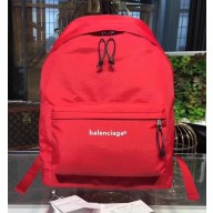 Balenciaga Explorer Canvas Backpack Bag with Logo Label Red 2018