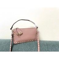 Valentino Small Rockstud Grainy Calfskin Crossbody Bag nude