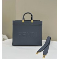 Fendi Sunshine Medium blue leather shopper 2024
