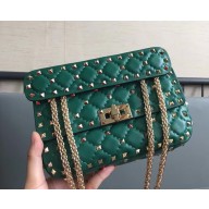 Valentino Rockstud Spike Chain Shoulder Bag Green 2018