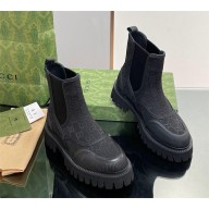 Gucci Women's GG canvas ankle boot 751711 BLACK 2023