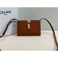 CELINE 16 STRAP POCHETTE in SUPPLE CALFSKIN Tan 2024