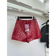 gucci GG embossed leather short red 2024 