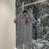 Gucci Wool jacquard polo dress with GG Shadow  ‎800367 grey 2024 