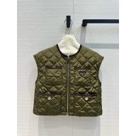 Prada Quilted light Re-Nylon vest 29X167 military green 2024 