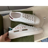 Gucci Ace Leather Low-Top Lovers logo printed Sneakers 2021