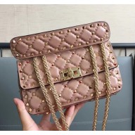 Valentino Rockstud Spike Chain Shoulder Bag Nude 2018