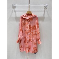 LOUIS VUITTON Vintage Print Hooded Silk Shirt 1AFL90 2024