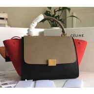 Celine Tricolor Elephant Calfskin Trapeze small Bag black/gray/pink