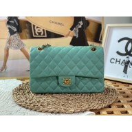 Chanel Medium Classic Flap Handbag A01112 in Caviar Leather mint green with Gold Hardware